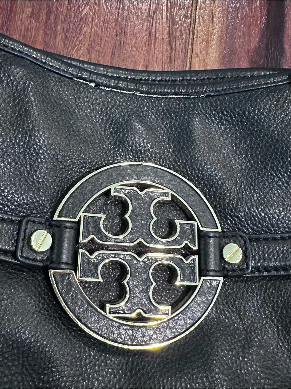 Tory Burch Black Shoulder Bag Pebbled & Dust Bag
